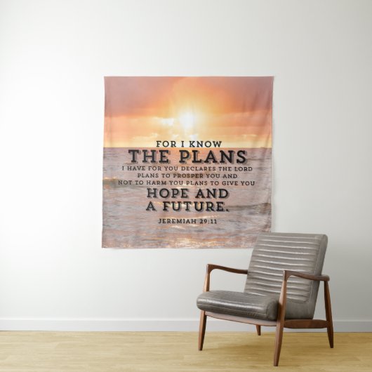 Tenture Jeremiah 29:11 Car je connais les Plans Sunrise (En situation)