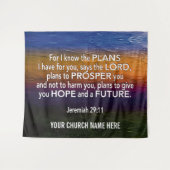 Tenture Jérémie 29:11 CAR JE CONNAIS LES PROJETS Église (Devant (Horizontal))