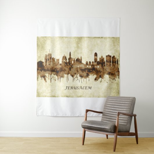 Tenture Jérusalem Israël Cityscape (En situation)