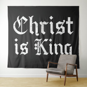 Tenture Jésus-Christ est Roi Gothique Art Grunge Blacklett