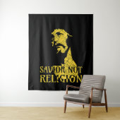 Tenture Jésus Christ - Sauveur Pas Religion (En situation)