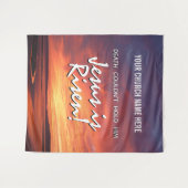 Tenture JÉSUS EST L'Église chrétienne RISEN Pâques (Devant (Horizontal))