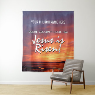 Tenture JÉSUS EST RESSUSCITÉ Église chrétienne Pâques