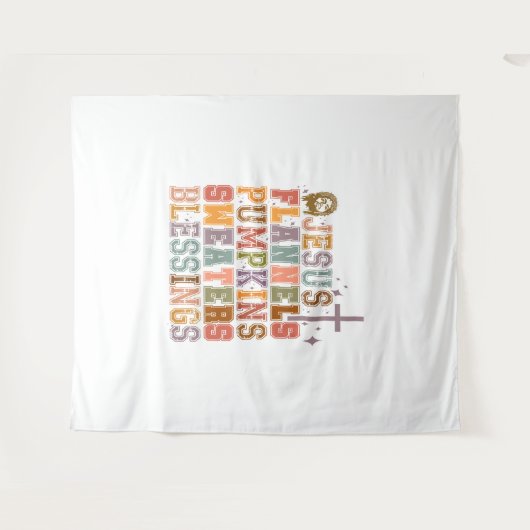 Tenture Jesus Flannels Chandails Citrouille Bénédiction (Devant (Horizontal))