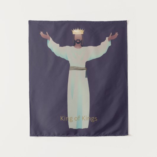 Tenture Jesus "King of Kings" Blanket, Christian Gifts (Devant)