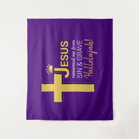 Tenture JÉSUS M'A RANSOMÉ Pâques (Devant)