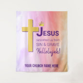 Tenture JÉSUS NOUS A RACHETÉS Pâques chrétienne (Devant)