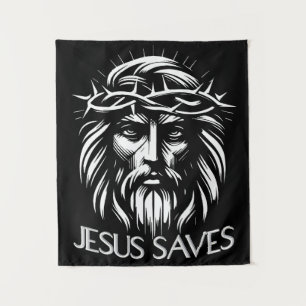 Tenture Jesus Saves - Art chrétien audacieux