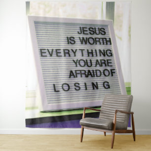 Tenture Jésus vaut tout Signe chrétien
