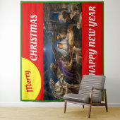 Tenture jeter une couverture en toison (En situation)