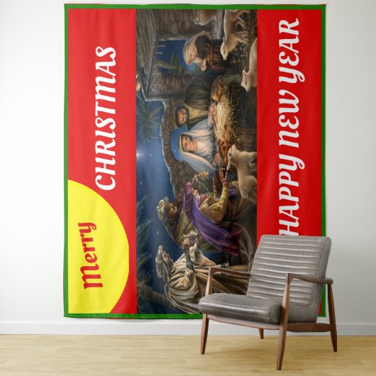 Tenture jeter une couverture en toison (En situation)