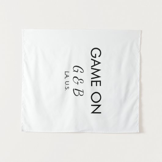 Tenture Jeu ajouter nom du couple mariage lieu ville g (Devant (Horizontal))