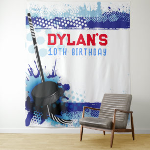 Tenture Jeu d'anniversaire de hockey photo-Op Kids fond