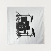 Tenture Jeu de tambour Monogramme Argent (Devant (Horizontal))