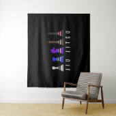 Tenture jeu d'échec jiu jitsu, cadeau bjj avec texte. (En situation)