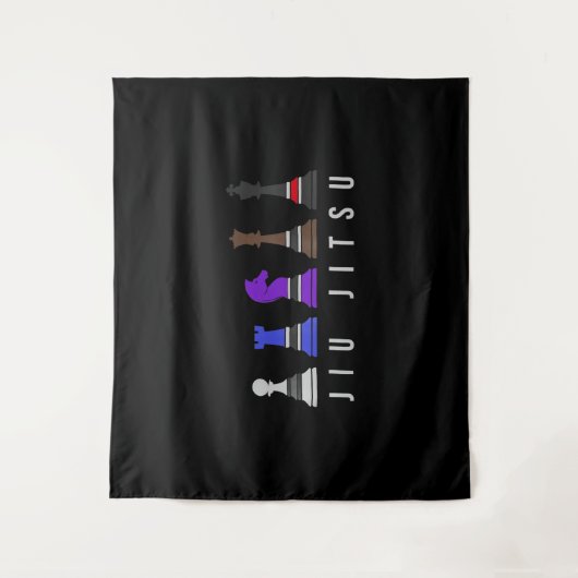 Tenture jeu d'échec jiu jitsu, cadeau bjj avec texte. (Devant)