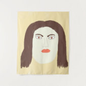 Tenture jeune fille visage peinture abstraite (Devant)