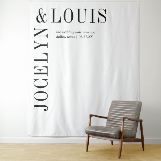Tenture Jocelyn Mariage moderne noir et blanc (En situation)