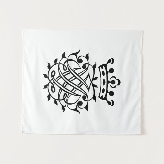 Tenture Johann Sebastian Bach Crest Monogramme Insignia (Devant (Horizontal))