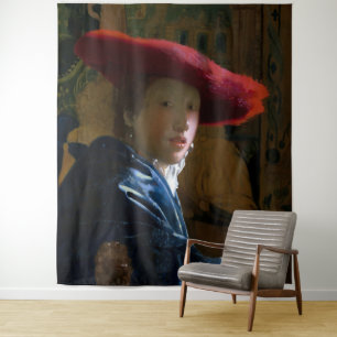 Tenture Johannes Vermeer - Fille avec un Casquette rouge