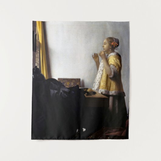 Tenture Johannes Vermeer - Jeune femme avec collier perle (Devant)