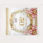 Tenture Joli 50e anniversaire Pink Heels Boho Party banniè (Devant (Horizontal))