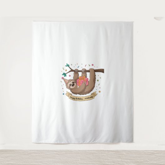 Tenture Joli Anniversaire à la Sloth (Devant)