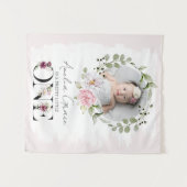 Tenture Joli Blush Floral ONE First Birthday Photo bébé (Devant (Horizontal))