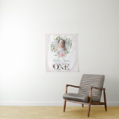 Tenture Joli Blush Floral ONE First Birthday Photo bébé (En situation)