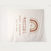 Tenture Joli Boho Arc-en-Ciel Terracotta Baby Shower Lune (Devant (Horizontal))