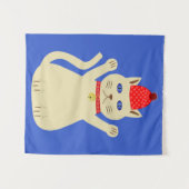 Tenture Joli chat de Noël (Devant (Horizontal))