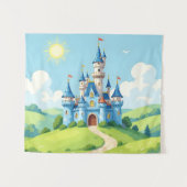 Tenture Joli château bleu et blanc (Devant (Horizontal))