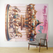 Tenture Joli Cheval Carrousel Anniversaire Chanté (En situation (horizontale))