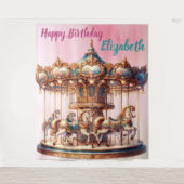 Tenture Joli Cheval Carrousel Anniversaire Chanté (Devant)