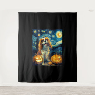Tenture Joli chien Cavalier King Charles Spaniel Halloween