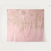 Tenture Joli Doodles Floraux Or & confetti Rose Design Ca (Devant (Horizontal))