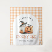 Tenture Joli Fantôme de Halloween pour un Premier Annivers (Devant)