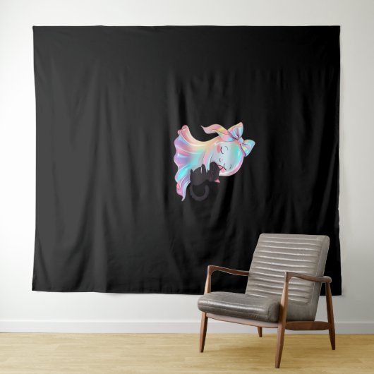 Tenture Joli fantôme Holographique Accrocher Chat Noir Cos (En situation (horizontale))