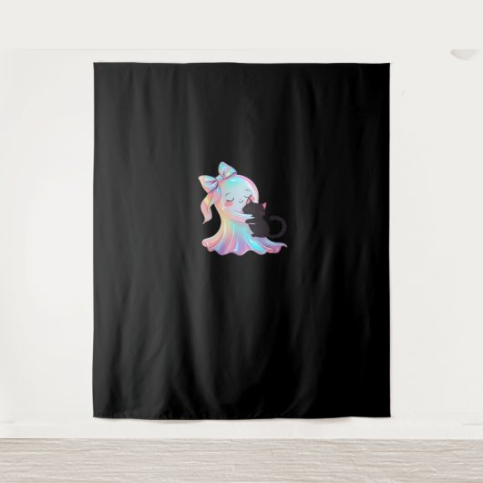 Tenture Joli fantôme Holographique Accrocher Chat Noir Cos (Devant)