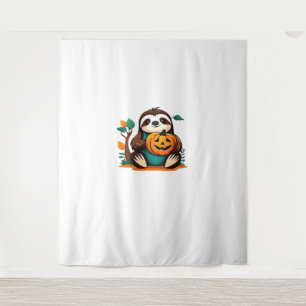 Tenture Joli fentes avec Citrouille Halloween Dessin Vecto