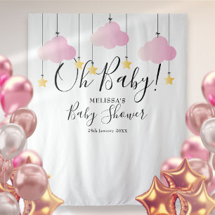 Tenture Joli Fond pour Photobooth Rose pour Baby Shower