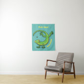 Tenture Joli gecko vert salutations avec dessin animé (En situation)