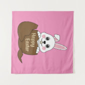 Tenture Joli lapin blanc dans un oeuf au chocolat Joyeux P (Devant (Horizontal))