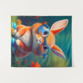 Tenture Joli Lapin Rouge Assis Sous Arbre-79599 (Devant (Horizontal))