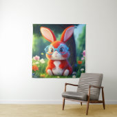 Tenture Joli Lapin Rouge Assis Sous L'Arbre-75767 (En situation)