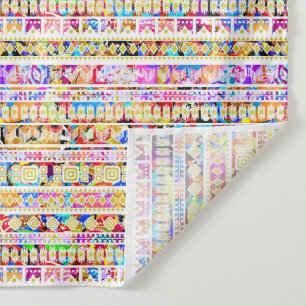 Tenture Joli motif aztèque tribal coloré