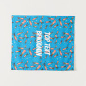 Tenture Joli motif caricature de calmar rose (Devant (Horizontal))