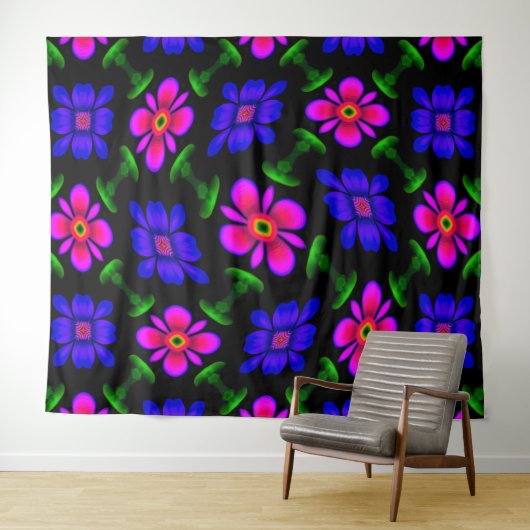 Tenture Joli Motif de fleurs roses (En situation (horizontale))