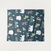 Tenture Joli Noël Animaux d'hiver Motif rustique (Devant (Horizontal))