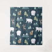 Tenture Joli Noël Animaux d'hiver Motif rustique (Devant)